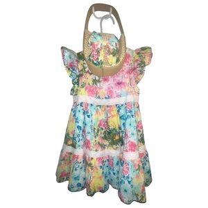 NWOT CATHERINE MALANDRINO FLORAL DRESS WITH MATCHING PURSE
